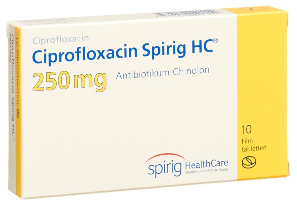 CIPROFLOXACINE Spirig HC cpr pellic 250 mg 10 pce