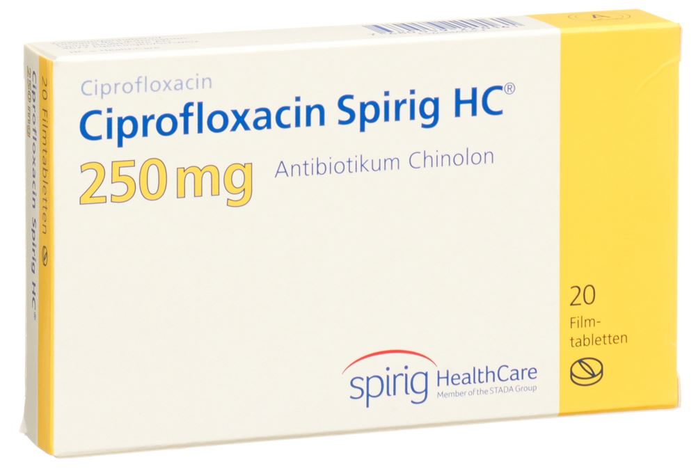CIPROFLOXACINE Spirig HC cpr pellic 250 mg 20 pce