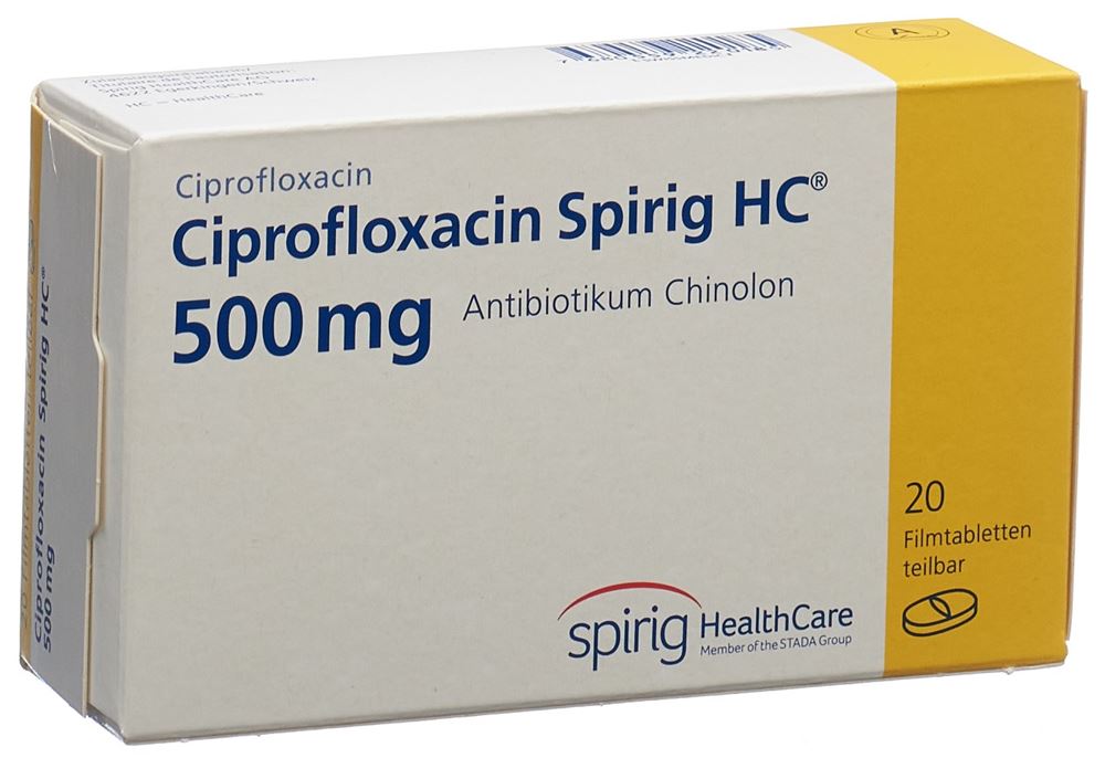 CIPROFLOXACINE Spirig HC cpr pellic 500 mg 20 pce