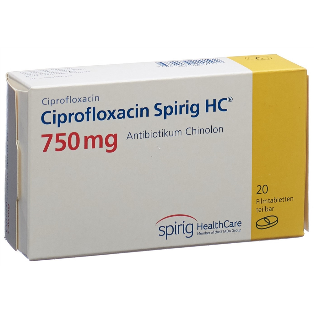 CIPROFLOXACINE Spirig HC cpr pellic 750 mg 20 pce