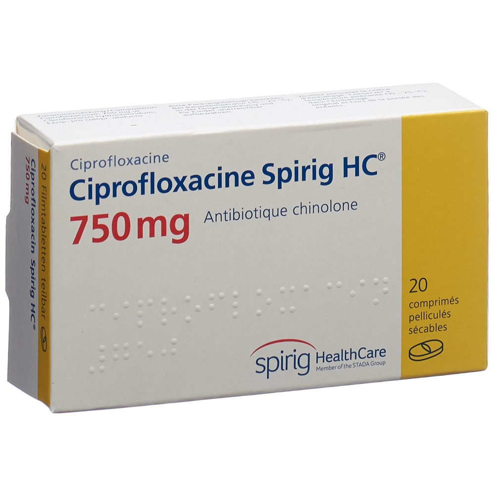 CIPROFLOXACINE Spirig HC cpr pellic 750 mg 20 pce