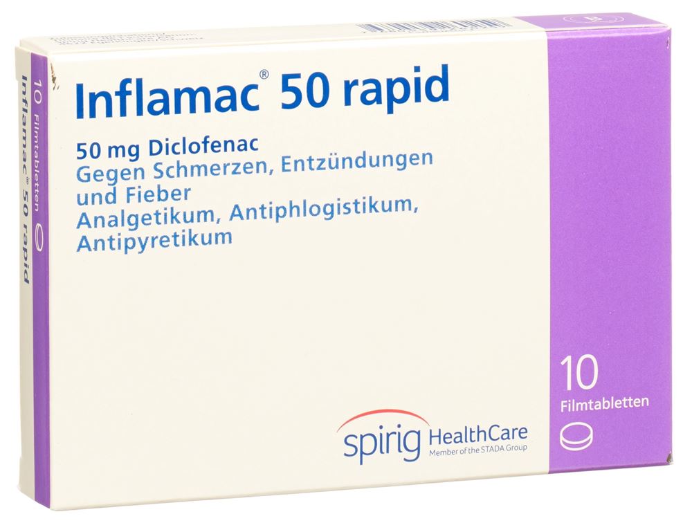 INFLAMAC rapide cpr pell 50 mg 10 pce