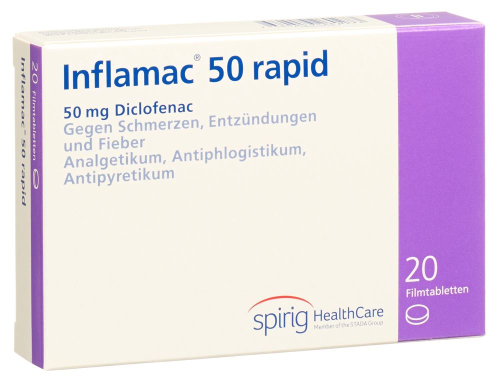INFLAMAC rapide cpr pell 50 mg 20 pce