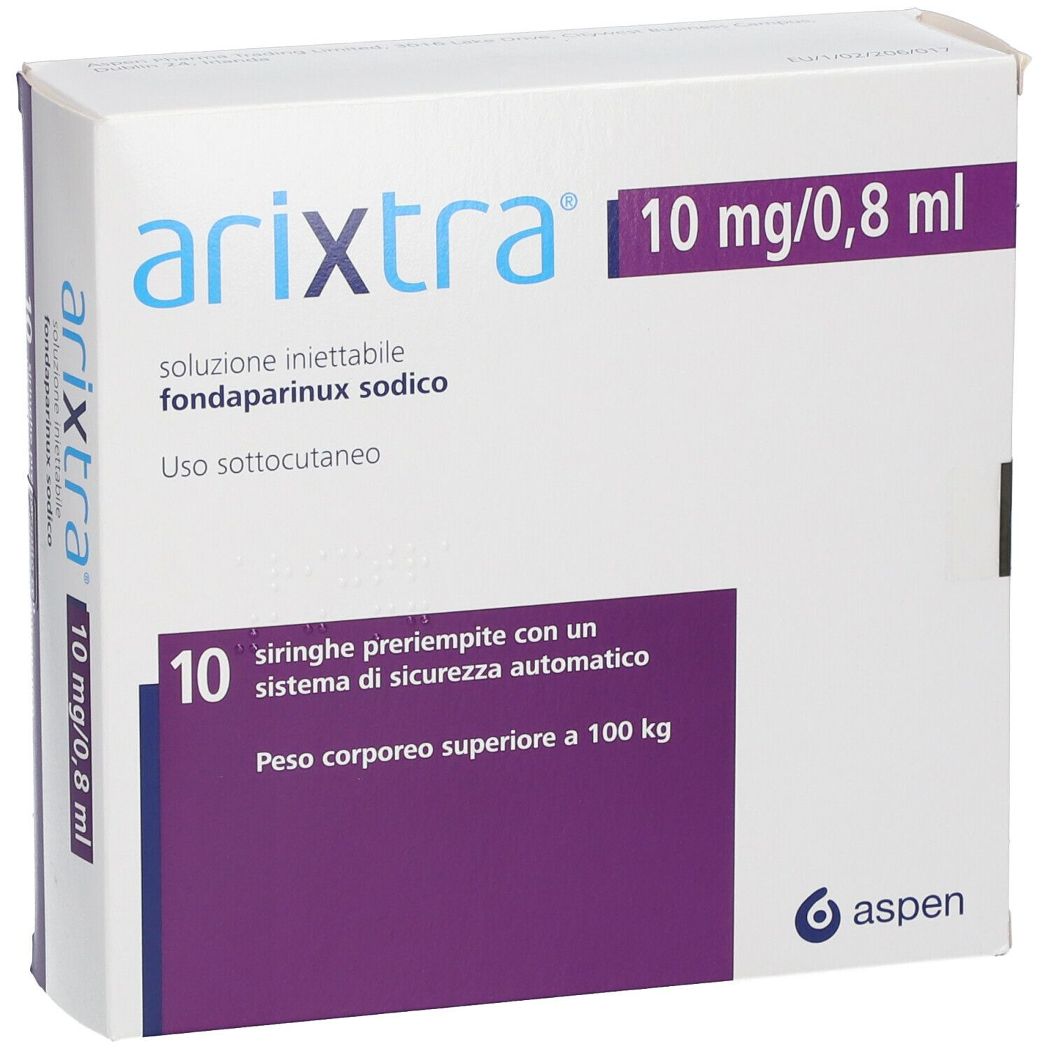 ARIXTRA sol inj 10 mg/0.8ml 10 ser pré 0.8 ml