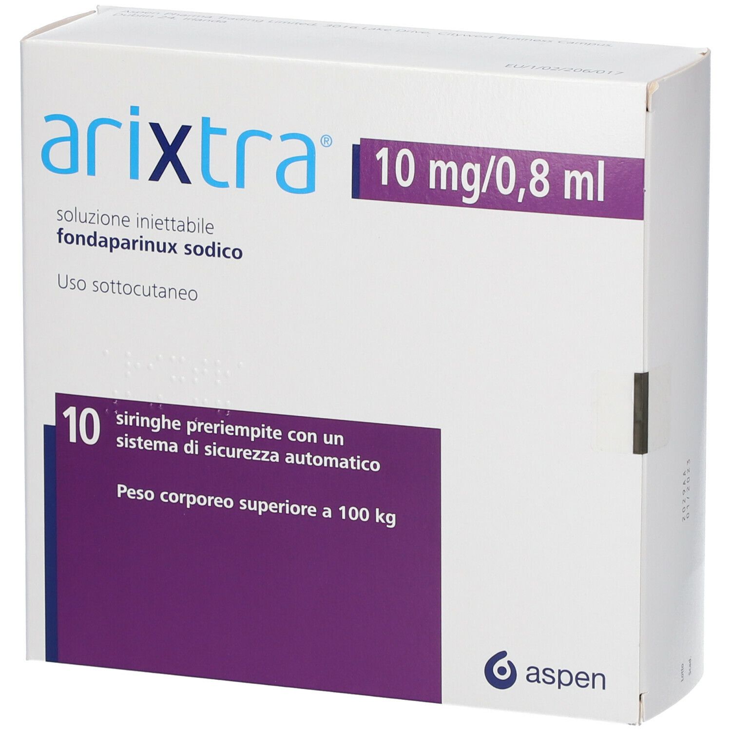 ARIXTRA sol inj 10 mg/0.8ml 10 ser pré 0.8 ml