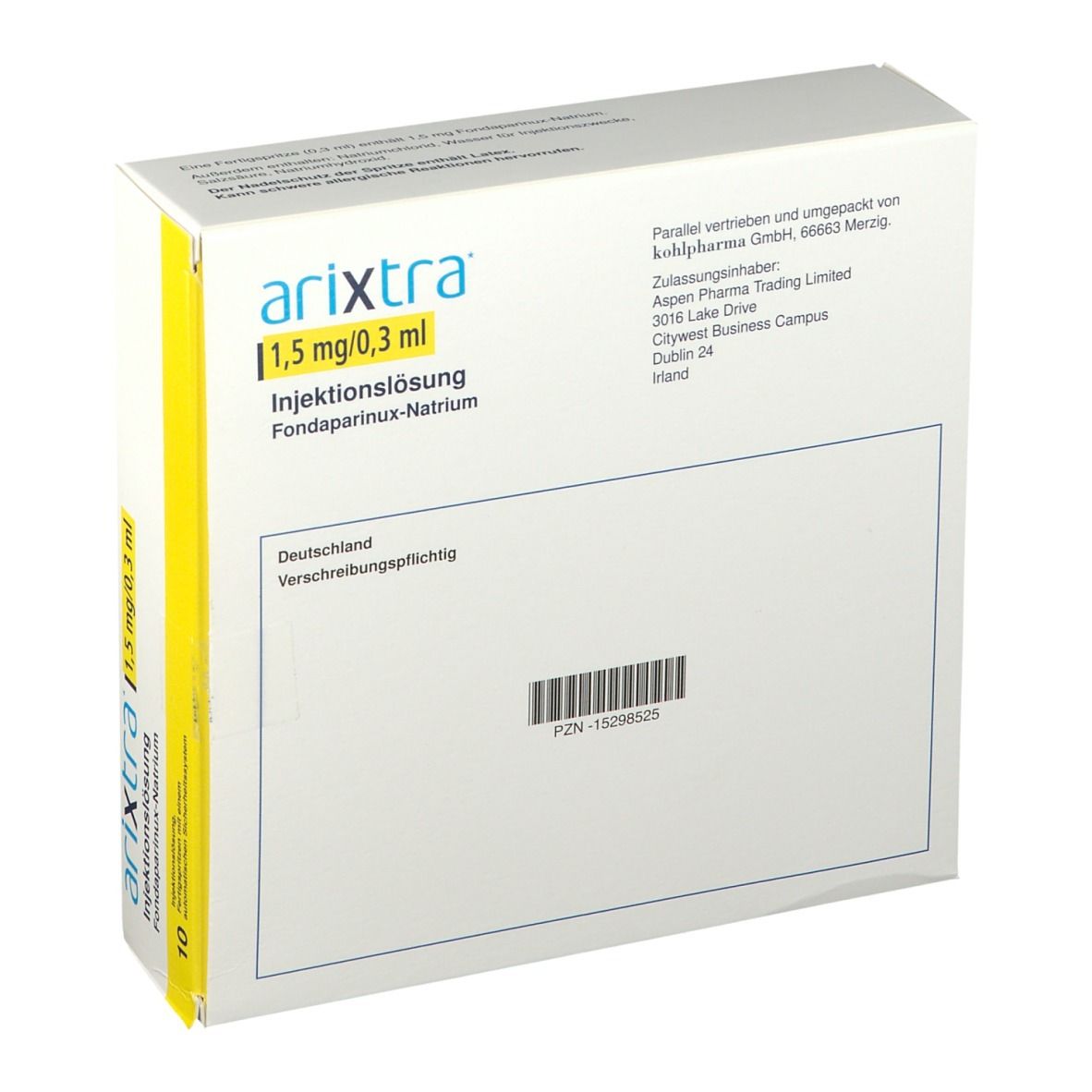 ARIXTRA sol inj 1.5 mg/0.3ml 10 ser pré 0.3 ml