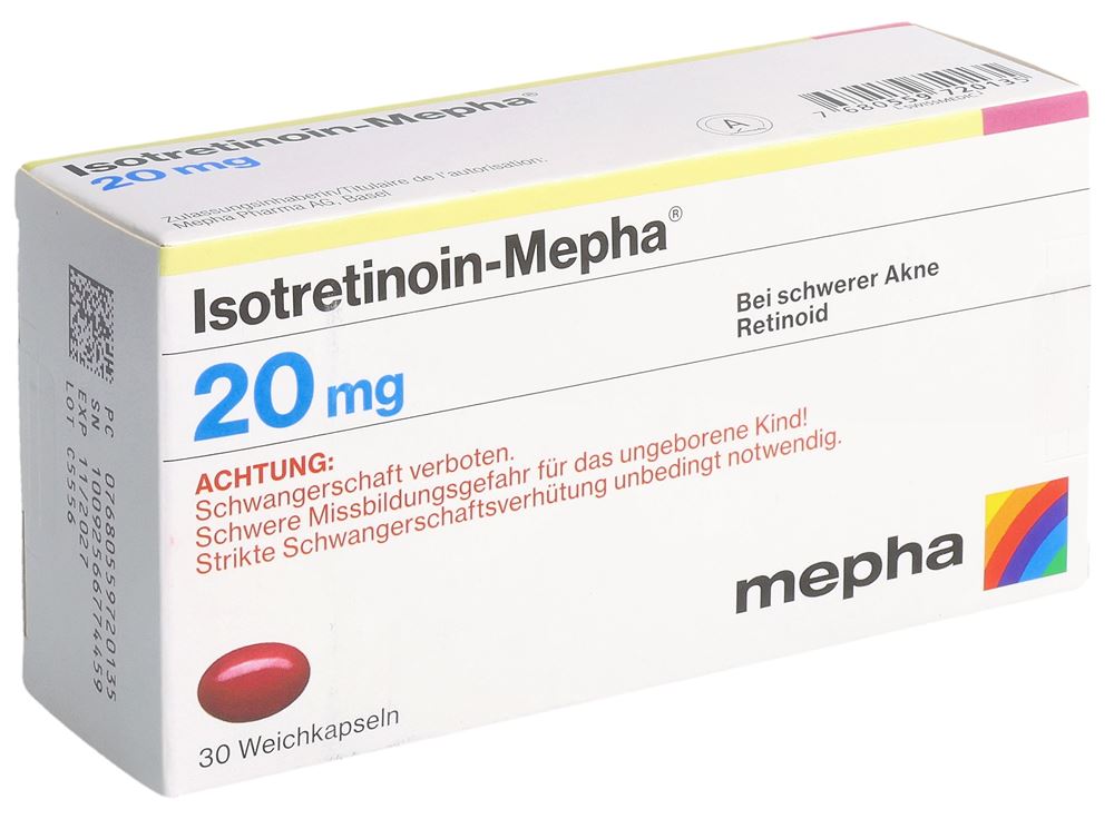 Isotretinoin-Mepha 20 mg, Weichkapseln