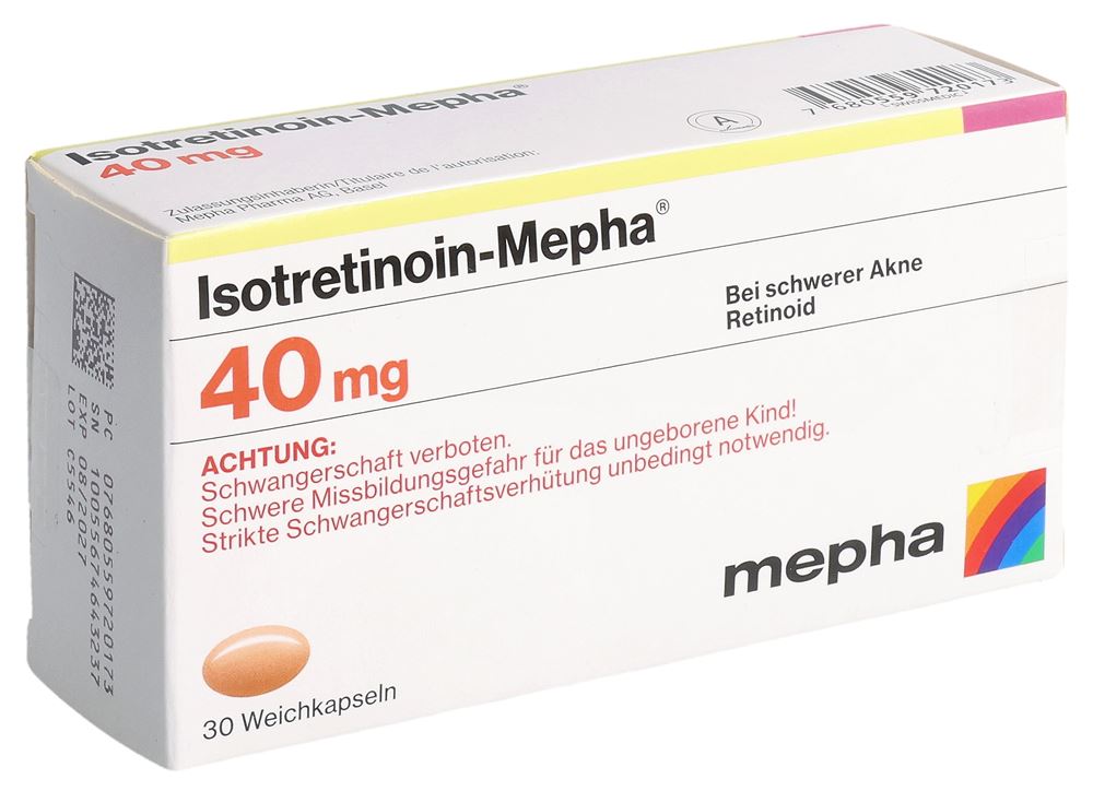 ISOTRETINOIN Mepha caps moll 40 mg 30 pce