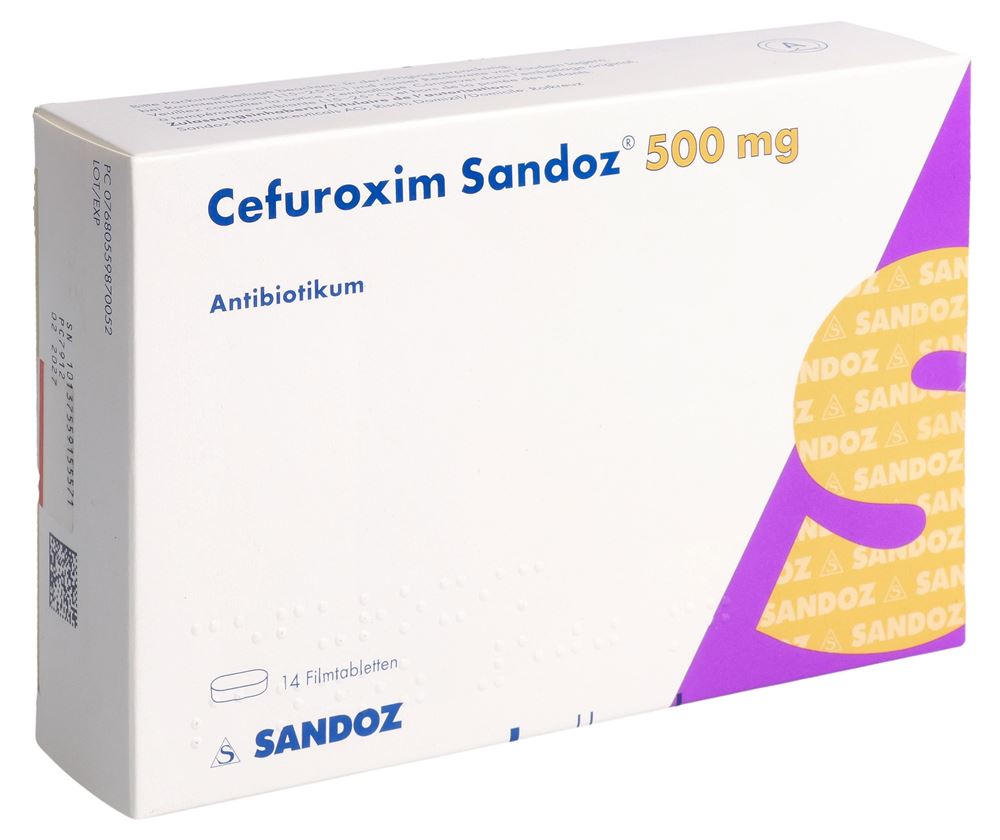 CEFUROXIME Sandoz cpr pell 500 mg (n) 14 pce