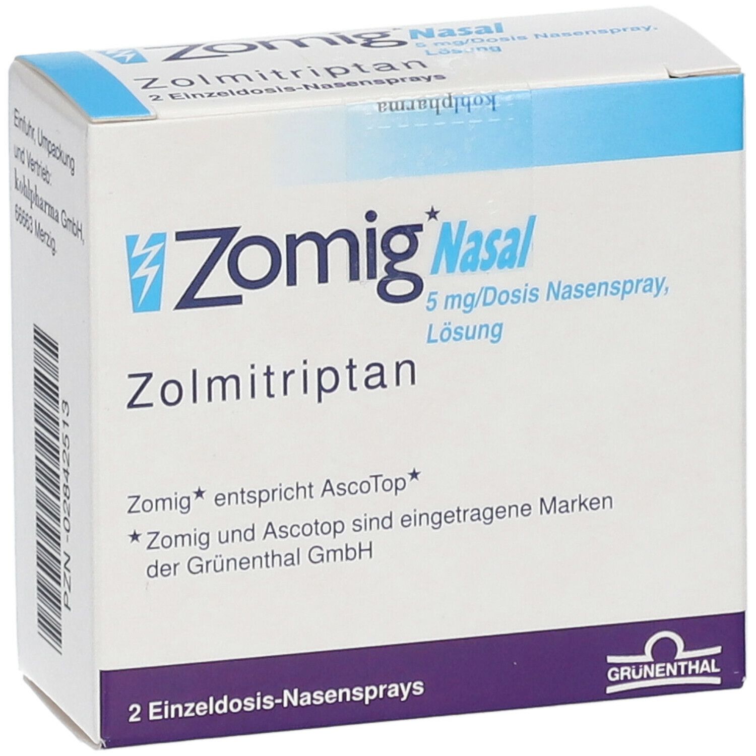 ZOMIG nasal spray nasal 2.5 mg monodos 2 pce