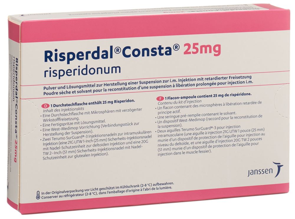 RISPERDAL CONSTA subst sèche 25 mg c sol kit inj