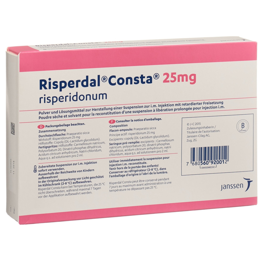 RISPERDAL CONSTA subst sèche 25 mg c sol kit inj