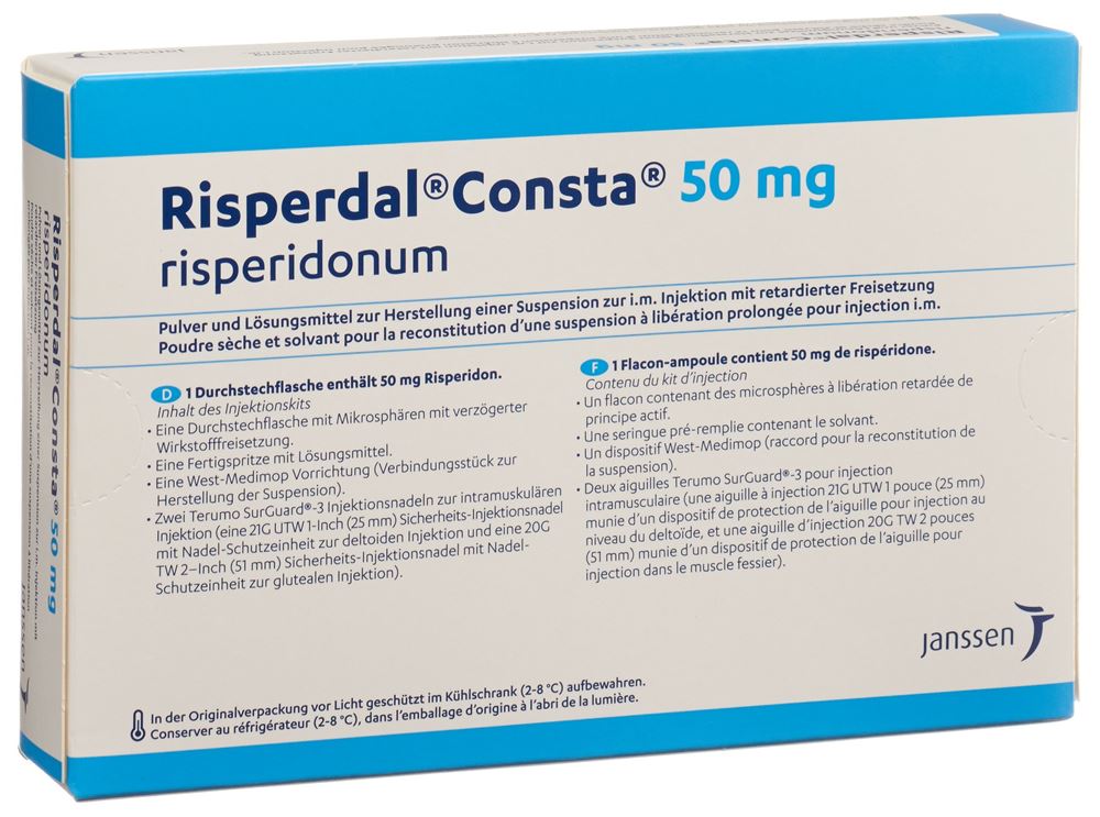 RISPERDAL CONSTA subst sèche 50 mg c sol kit inj