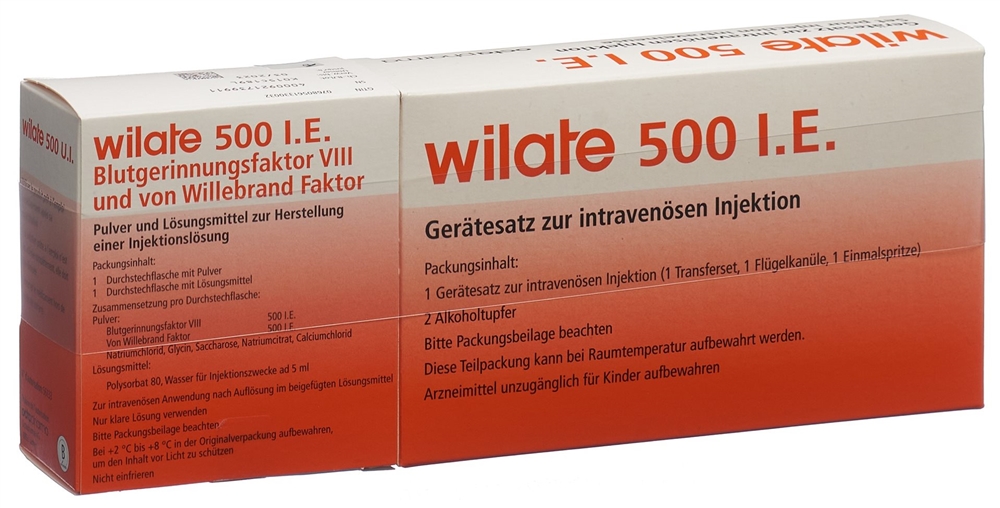 Wilate 1000 I.E., Pulver und Lösungsmittel zur Herstellung einer Injektionslösung