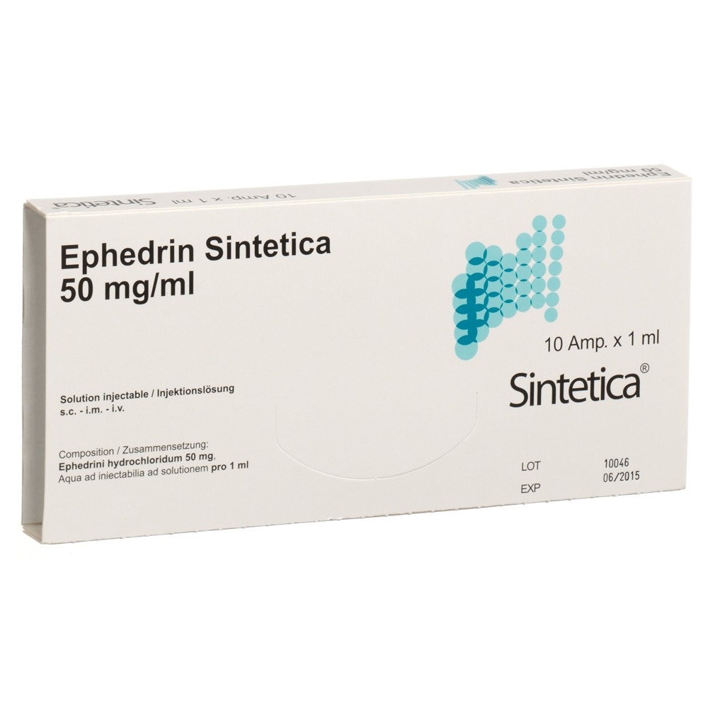 Ephedrin Sintetica 50mg/ml vials, soluzione iniettabile