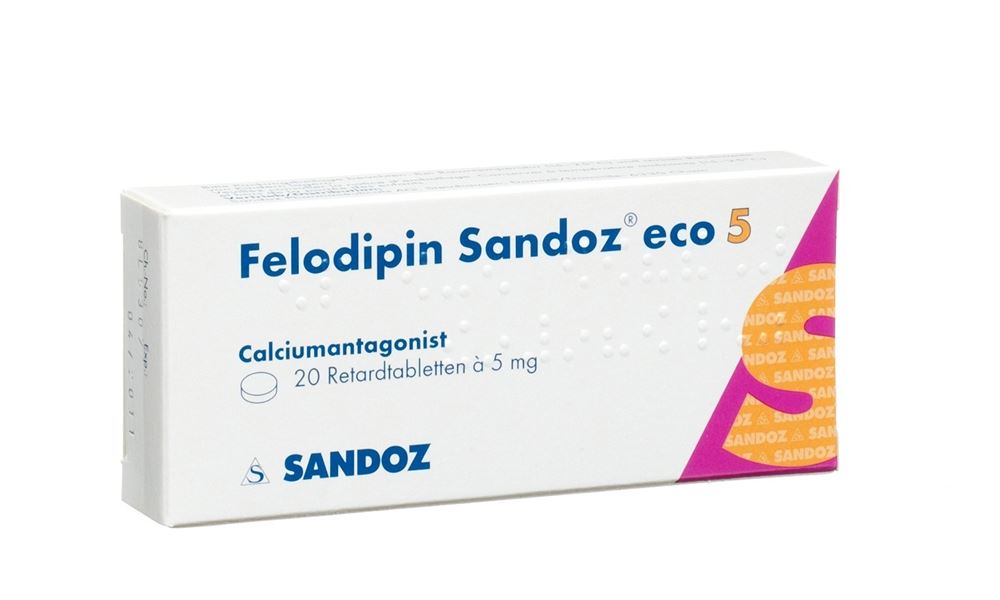 FELODIPINE Sandoz eco cpr ret 5 mg 20 pce