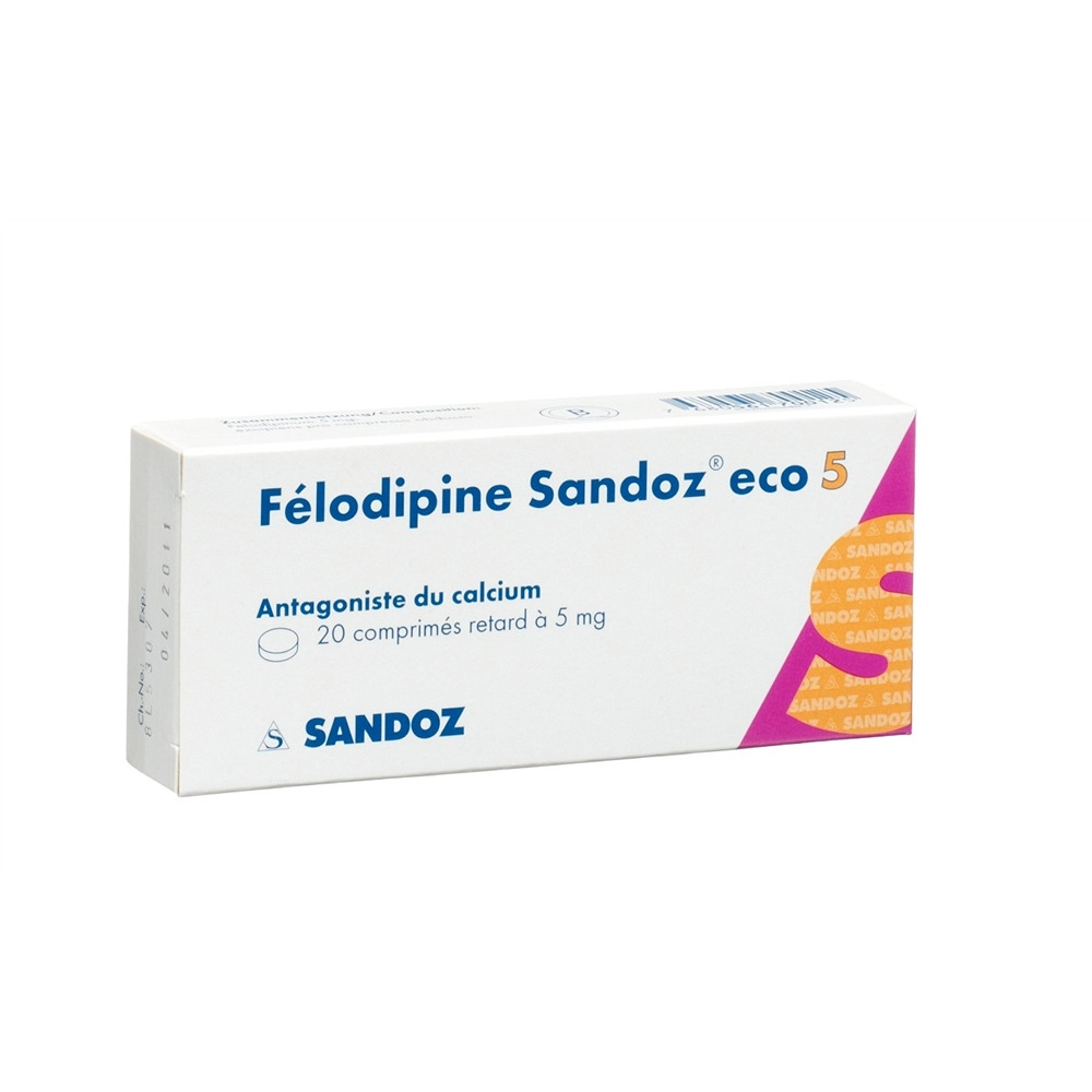FELODIPINE Sandoz eco cpr ret 5 mg 20 pce