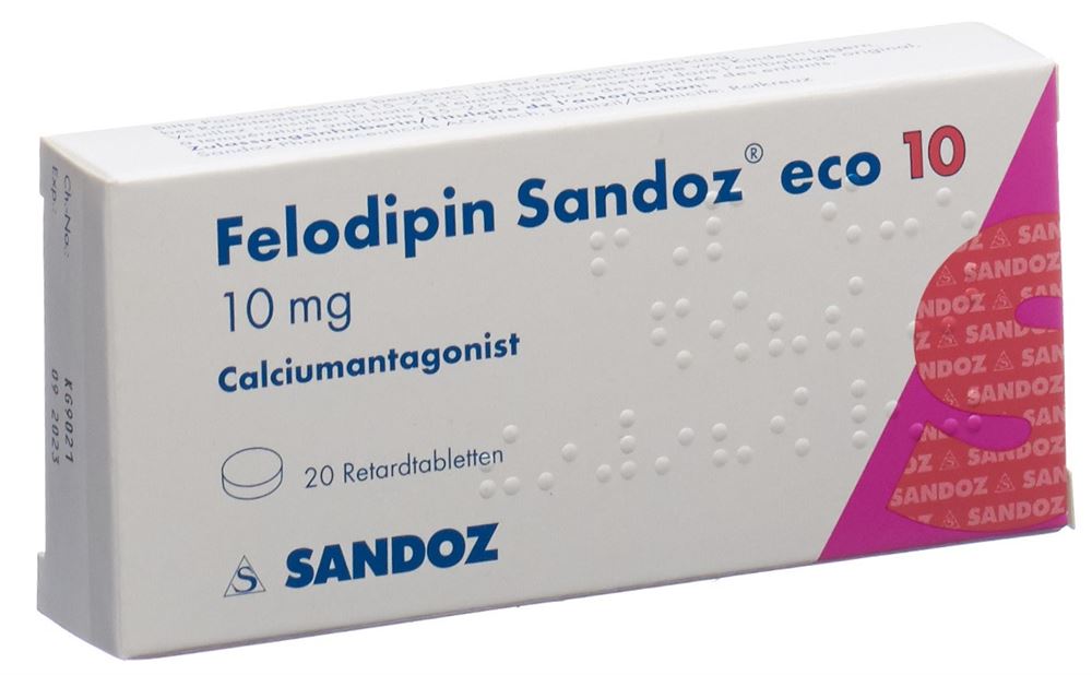 FELODIPINE Sandoz eco cpr ret 10 mg 20 pce