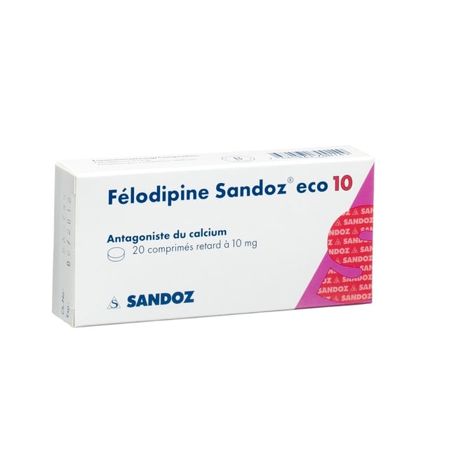 FELODIPINE Sandoz eco cpr ret 10 mg 20 pce