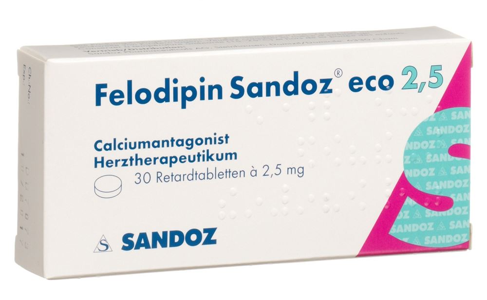 FELODIPINE Sandoz eco cpr ret 2.5 mg 30 pce
