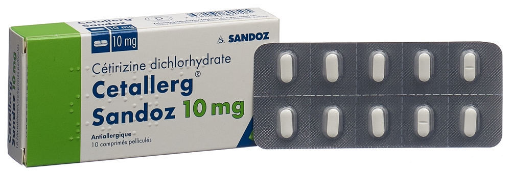 CETALLERG Sandoz cpr pell 10 mg 10 pce