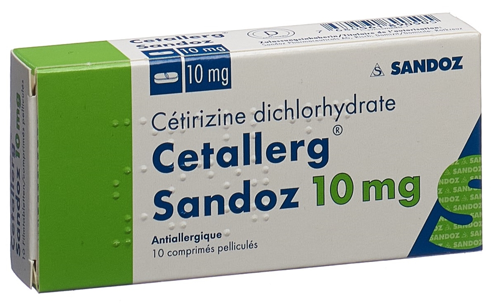 CETALLERG Sandoz cpr pell 10 mg 10 pce