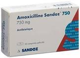AMOXICILLINE Sandoz cpr disp 750 mg 4 pce