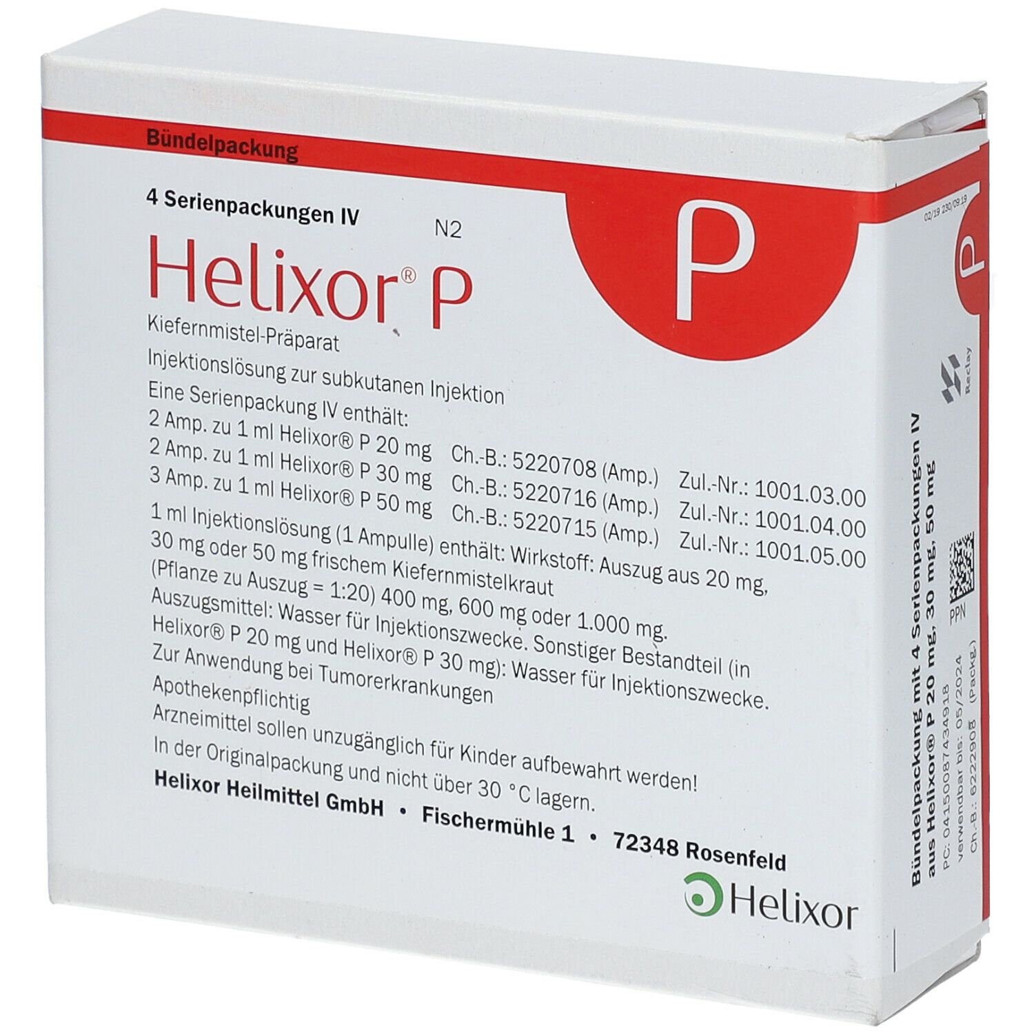 HELIXOR P série 4 sol inj amp 7 pce