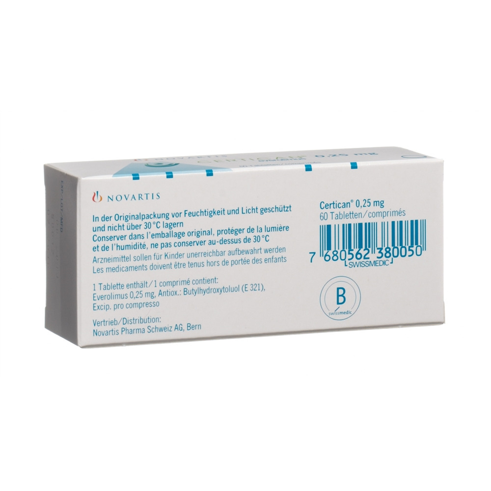 CERTICAN cpr 0.25 mg 6 x 10 pce