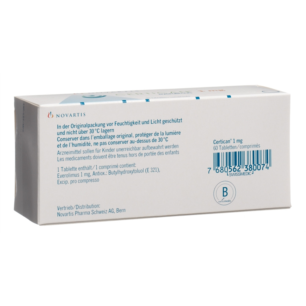 Certican 1 mg, Tabletten