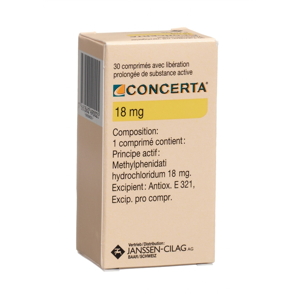 CONCERTA cpr ret 18 mg fl 30 pce
