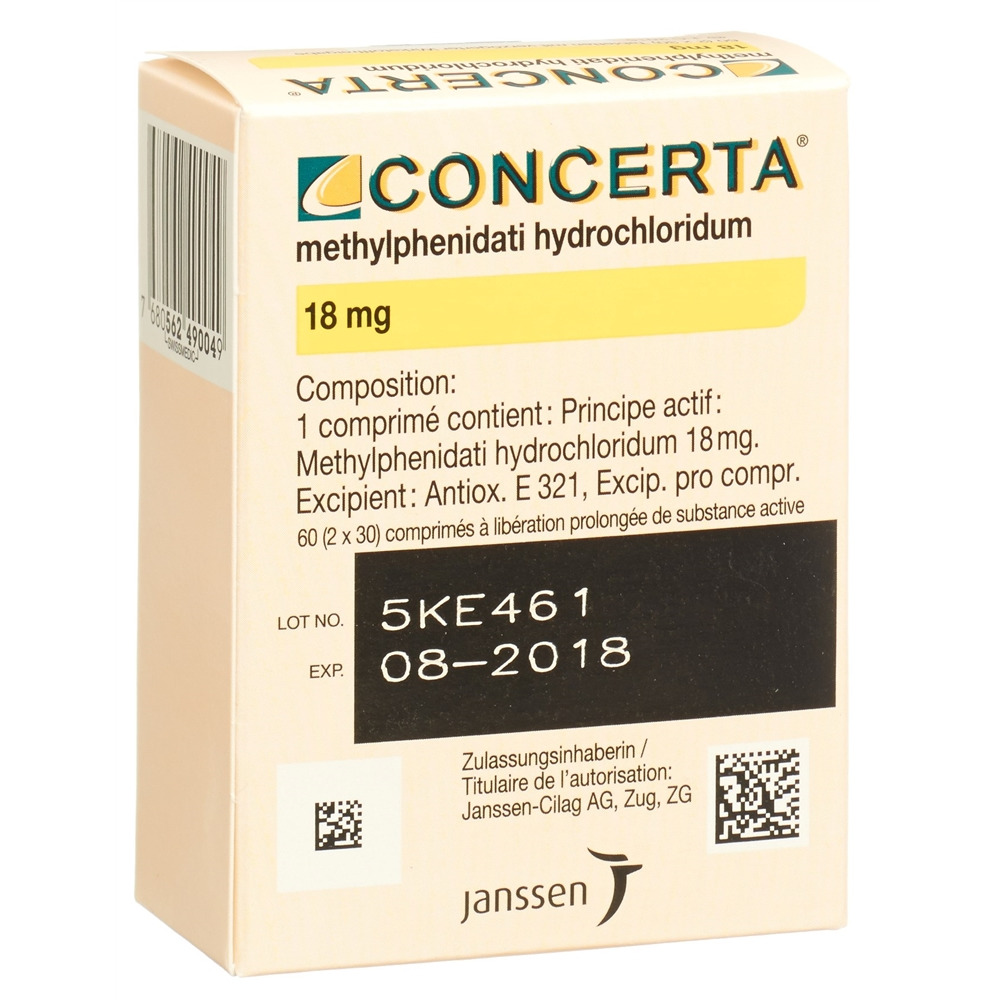 Concerta 18 mg, Retardtabletten