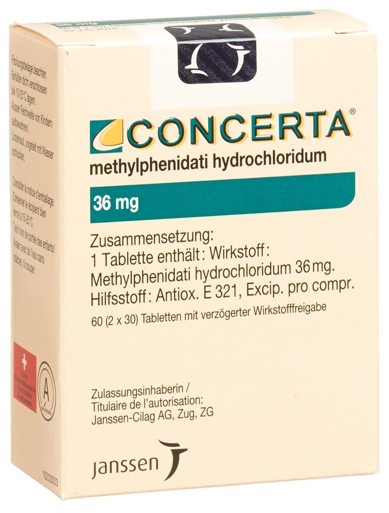 CONCERTA cpr ret 36 mg fl 60 pce