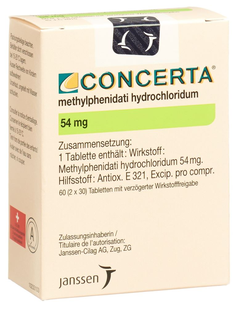CONCERTA cpr ret 54 mg fl 60 pce