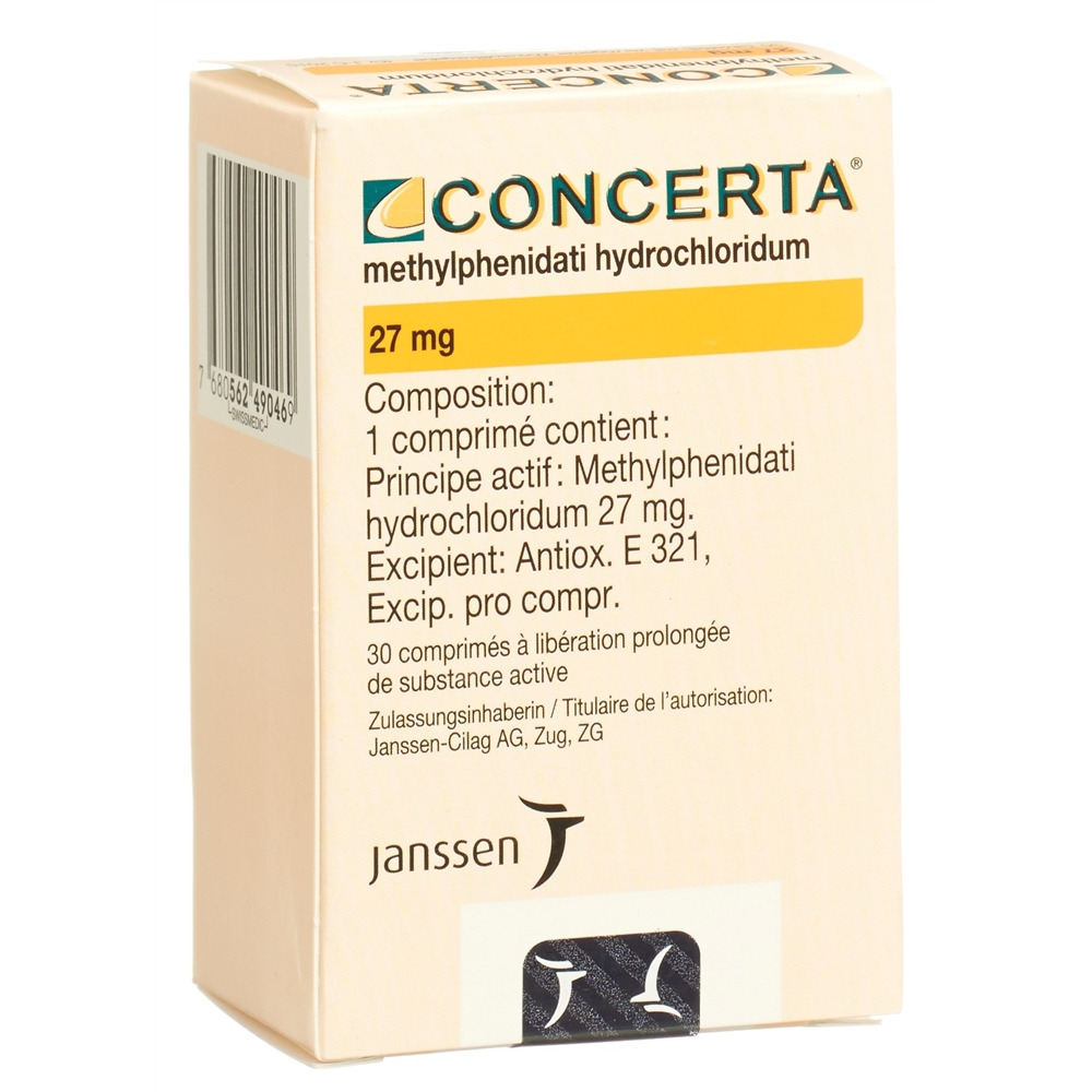 CONCERTA cpr ret 27 mg fl 30 pce