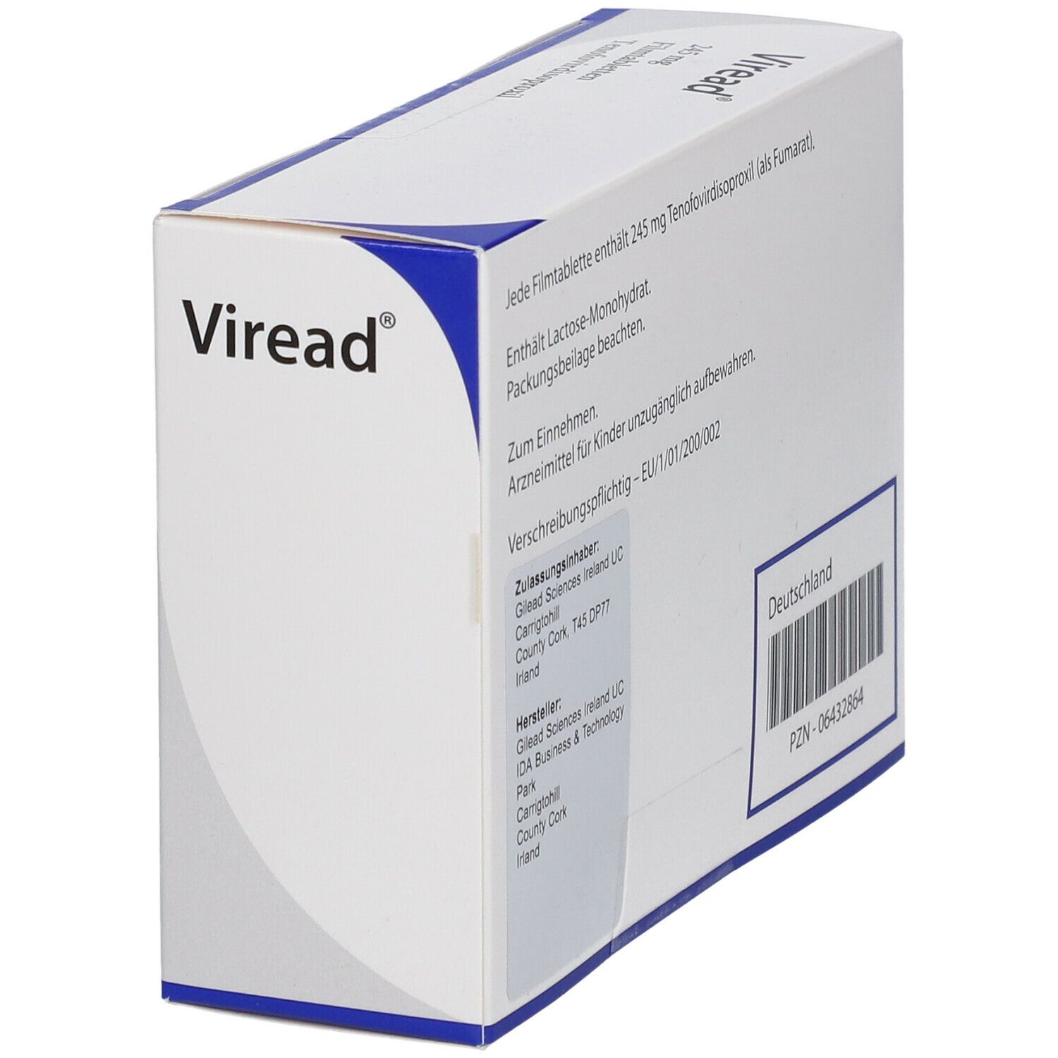 VIREAD cpr pell 245 mg bte 30 pce