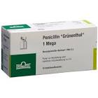 PENICILLINE Grünenthal 1 Mega vial 10 pce