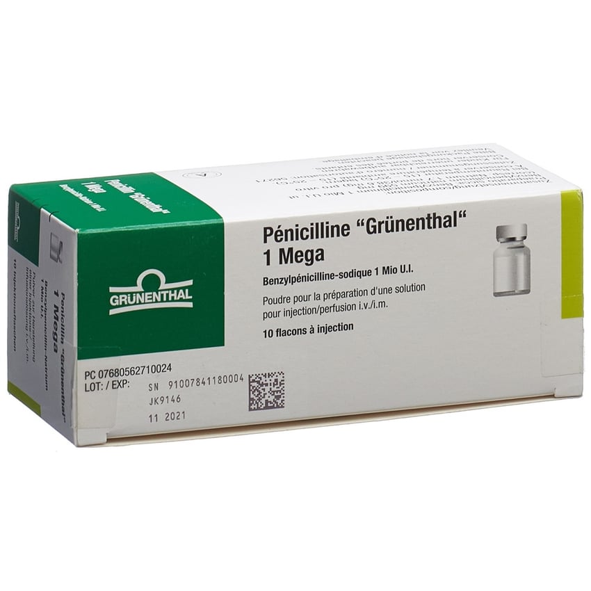 PENICILLINE Grünenthal 1 Mega vial 10 pce