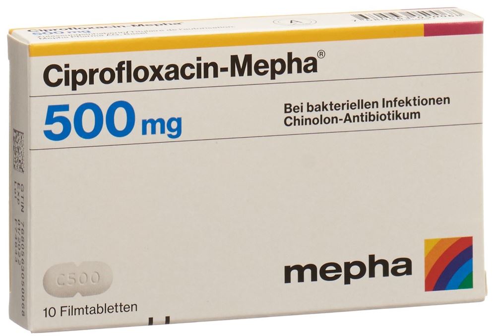 CIPROFLOXACIN Mepha cpr pell 500 mg 10 pce