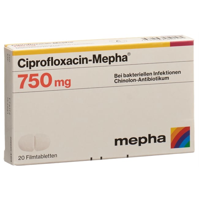 CIPROFLOXACIN Mepha cpr pell 750 mg 20 pce