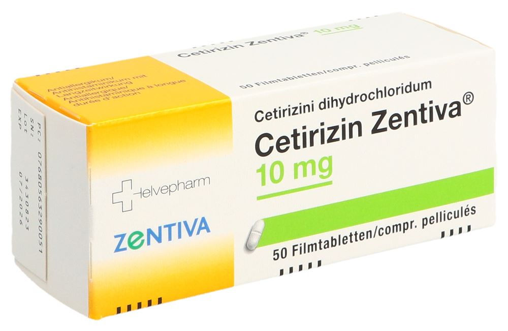 Cetirizin Zentiva 10 mg, Filmtabletten