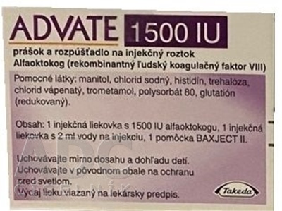 ADVATE subst sèche 1500 UI c solv 5 ml flac