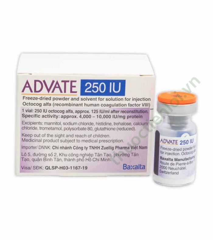 ADVATE subst sèche 250 UI c solv 2 ml flac