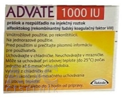 ADVATE subst sèche 1000 UI c solv 2 ml flac