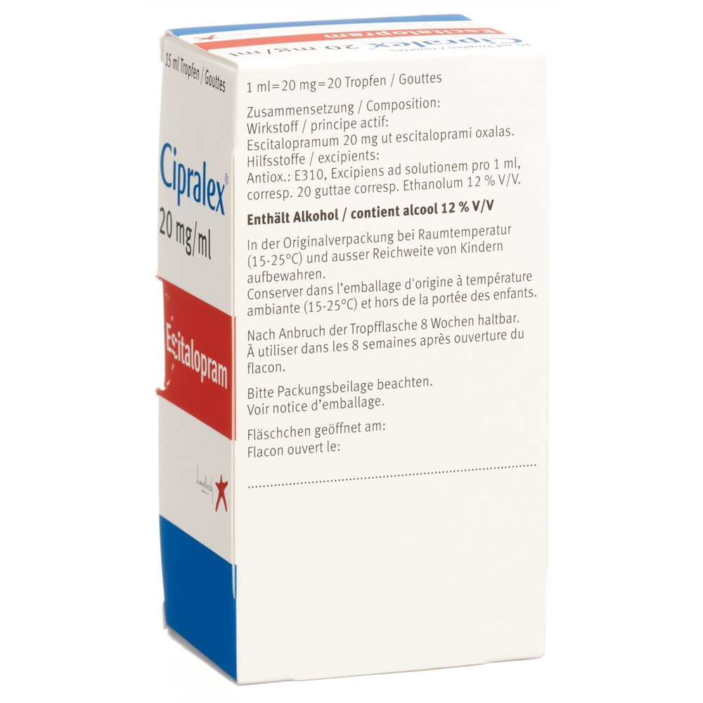 CIPRALEX gouttes buvable 20 mg/ml flac 15 ml