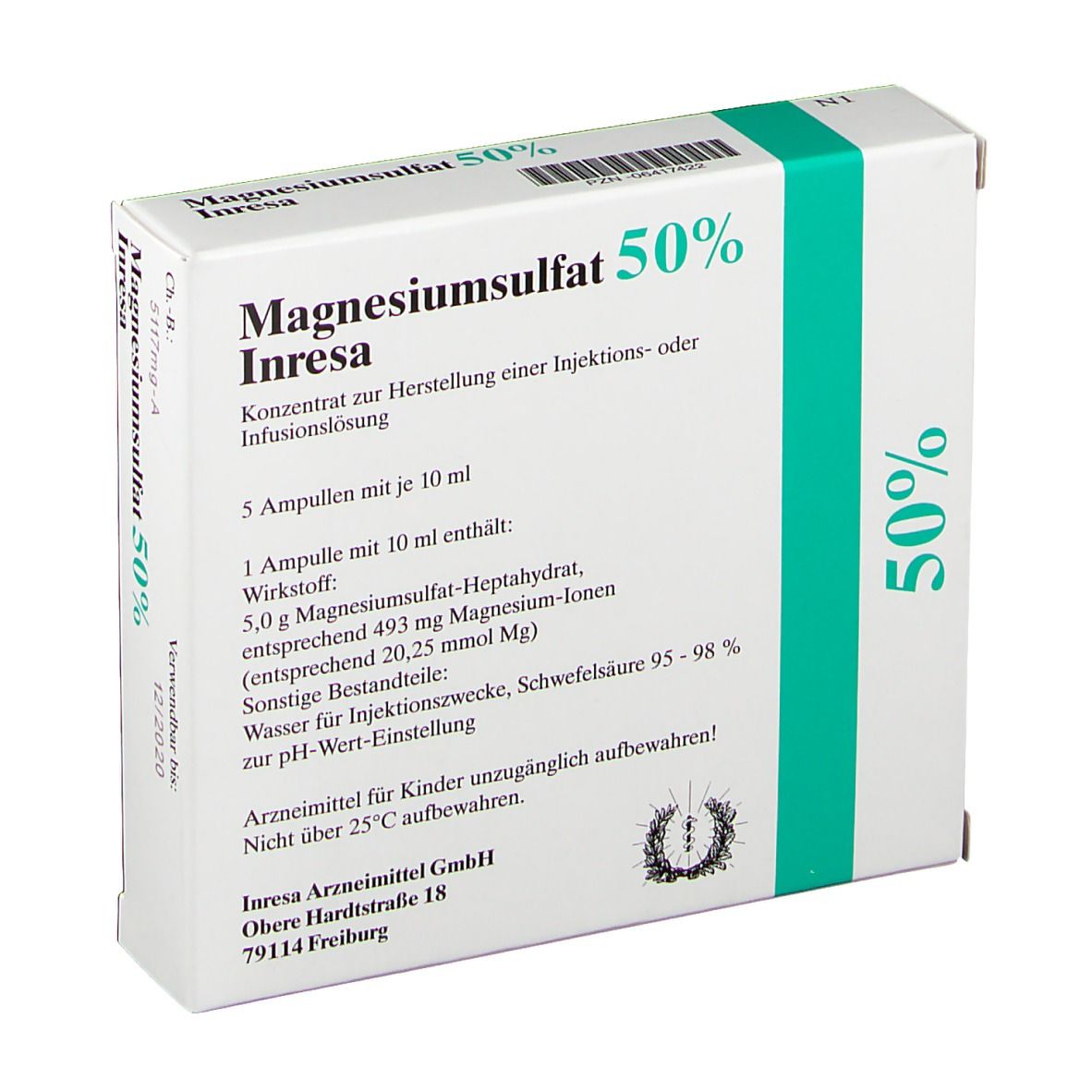 Magnesiumsulfat Bichsel 50%, Injektionslösung