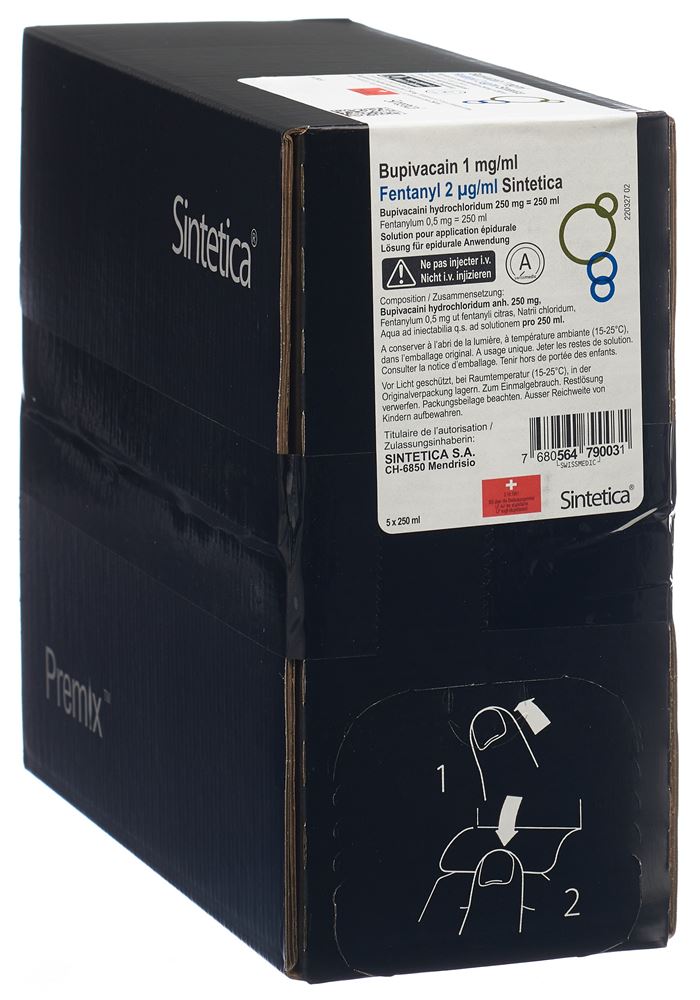 BUPIVAC 1mg/ml FENTA 2µg/ml Sint 5 sach 250 ml