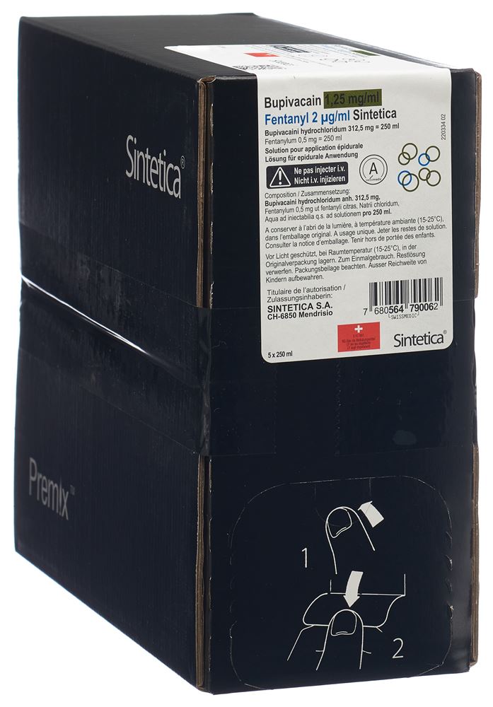 BUPIVAC 1.25mg/ml FENTA 2µg/ml Sint 5 sach 250 ml