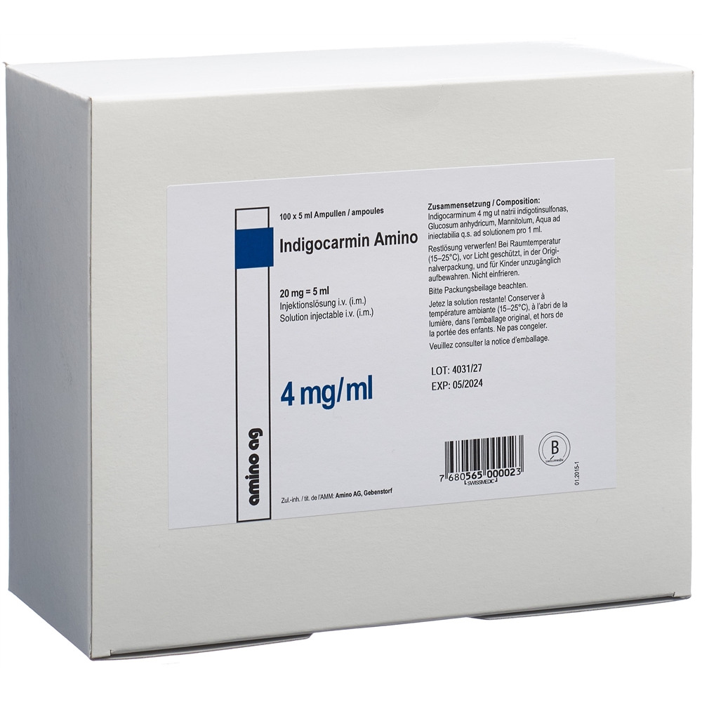 Indigocarmin 4 mg/ml Amino, Injektionslösung