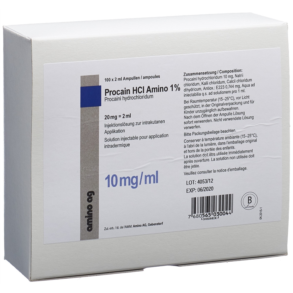 PROCAINE HCL Amino 20 mg/2ml 100 amp 2 ml